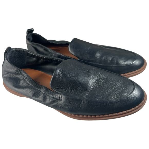 Lucky Brand Maeki Loafer Black Leather Slip On sz 7.5 - Picture 1 of 8
